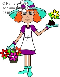 235x300 Art Image Of A Cartoon Woman In Gardening Clothes