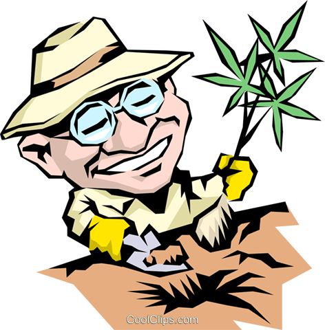 472x480 Cartoon Gardener Royalty Free Vector Clip Art Illustration