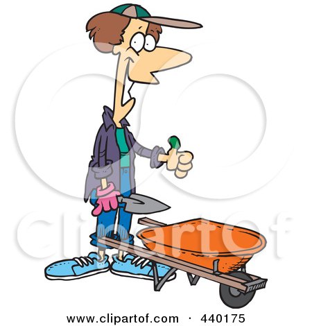 450x470 Royalty Free (Rf) Wheel Barrow Clipart, Illustrations, Vector