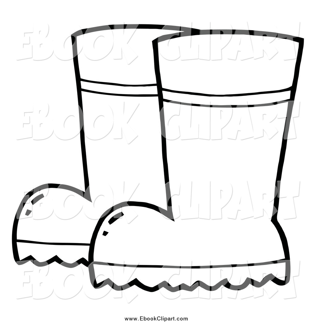 1024x1044 Vector Clip Art Of A Black And White Pair Of Gardening Rubber