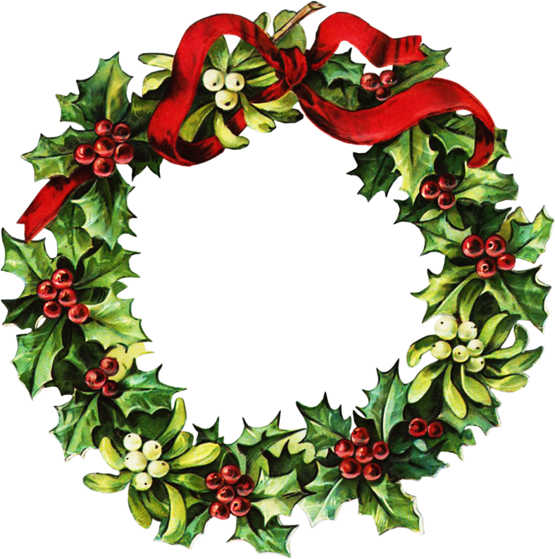 788x793 Christmas Wreath Garland Clipart