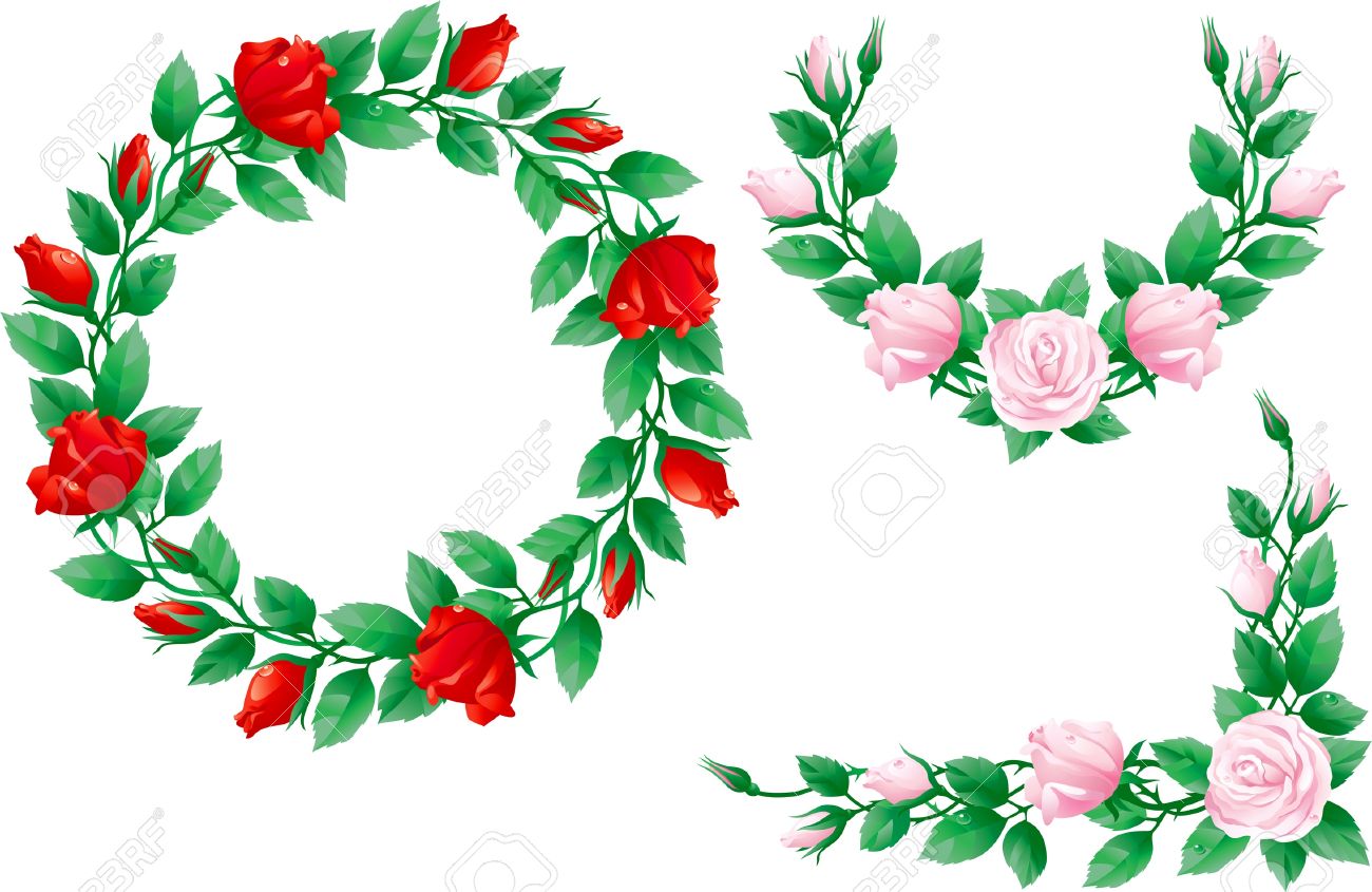 1300x845 Red Rose Clipart Garland