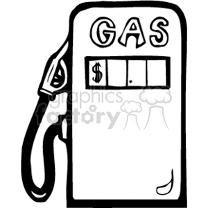 300x300 Royalty Free Black And White Gas Pump 153668 Vector Clip Art Image