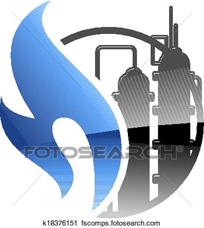 421x470 Clipart Of Petrochemical And Gas Industry K18376151