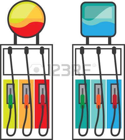 400x450 Gas Pump With Mini Mart Vector Illustration Clip Art Royalty Free