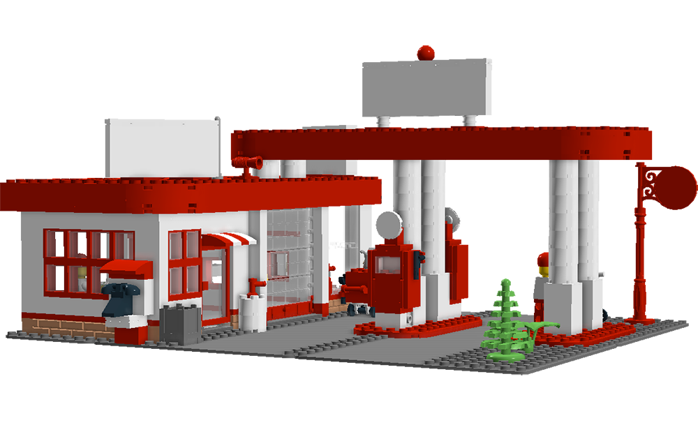 1000x619 Gas Station Building Clipart