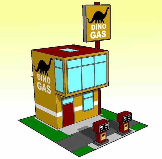 550x541 Gas Station Papercrafts