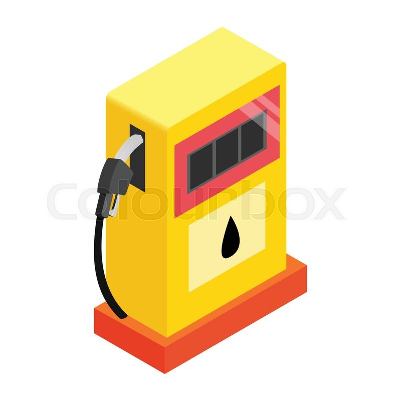 800x800 Gas Station Isometric 3d Icon On A White Background Stock Vector
