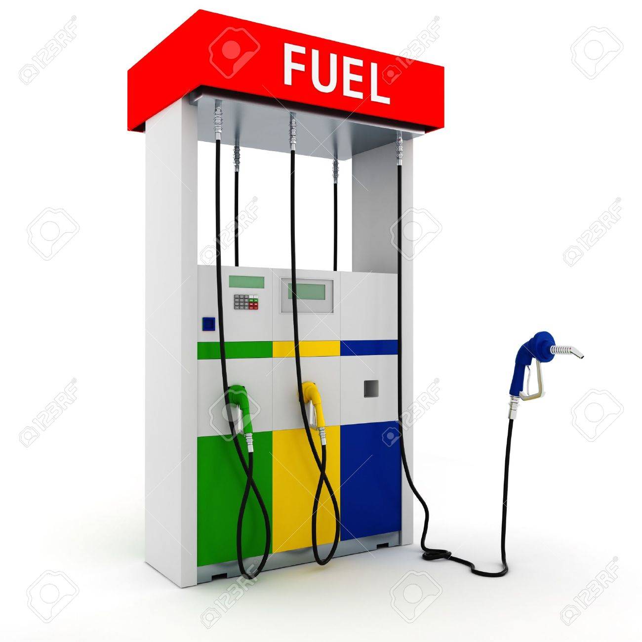 1300x1300 3d Gas Station On White Background Stock Photo, Picture