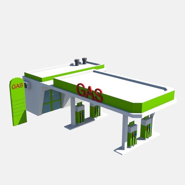 590x590 Low Poly Gas Station By Gizart89 3docean