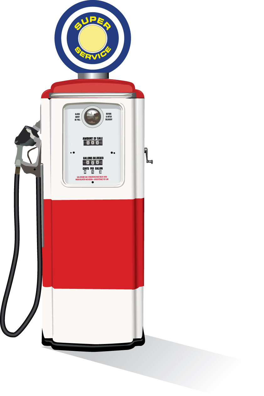 842x1264 Vintage Gas Pump Clipart