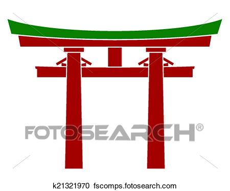 450x373 Clipart Of Japan Gate