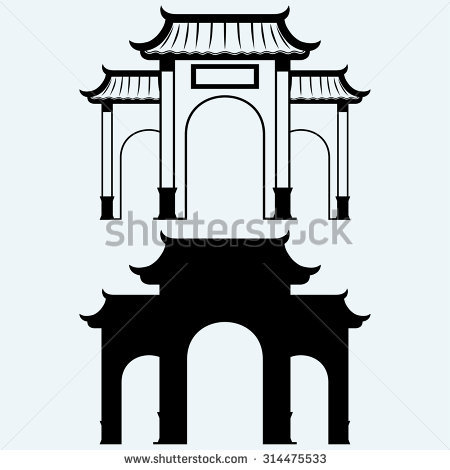 450x470 China Town Clipart Black And White
