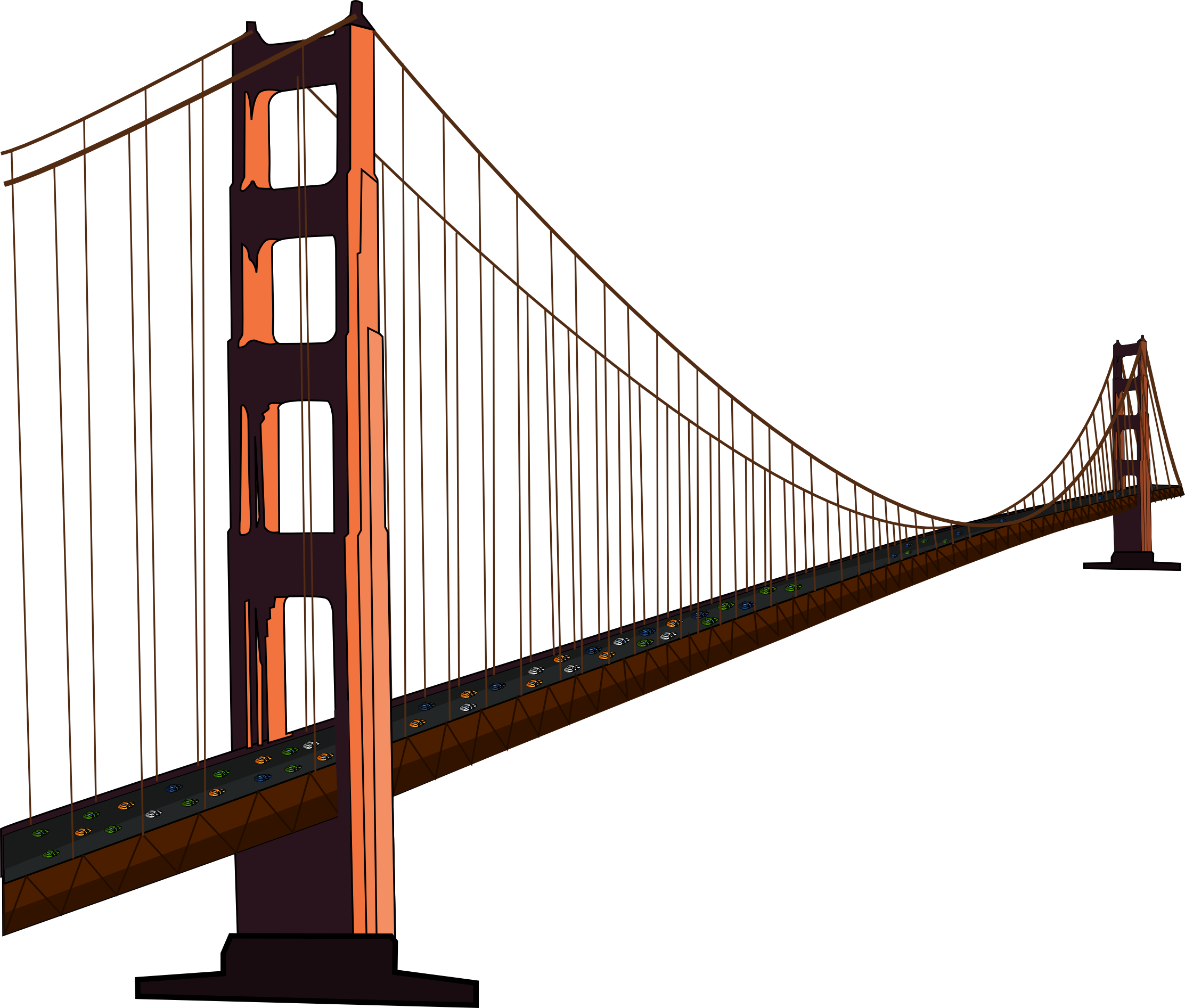 2225x1893 Golden Gate Bridge Black And White Clip Art