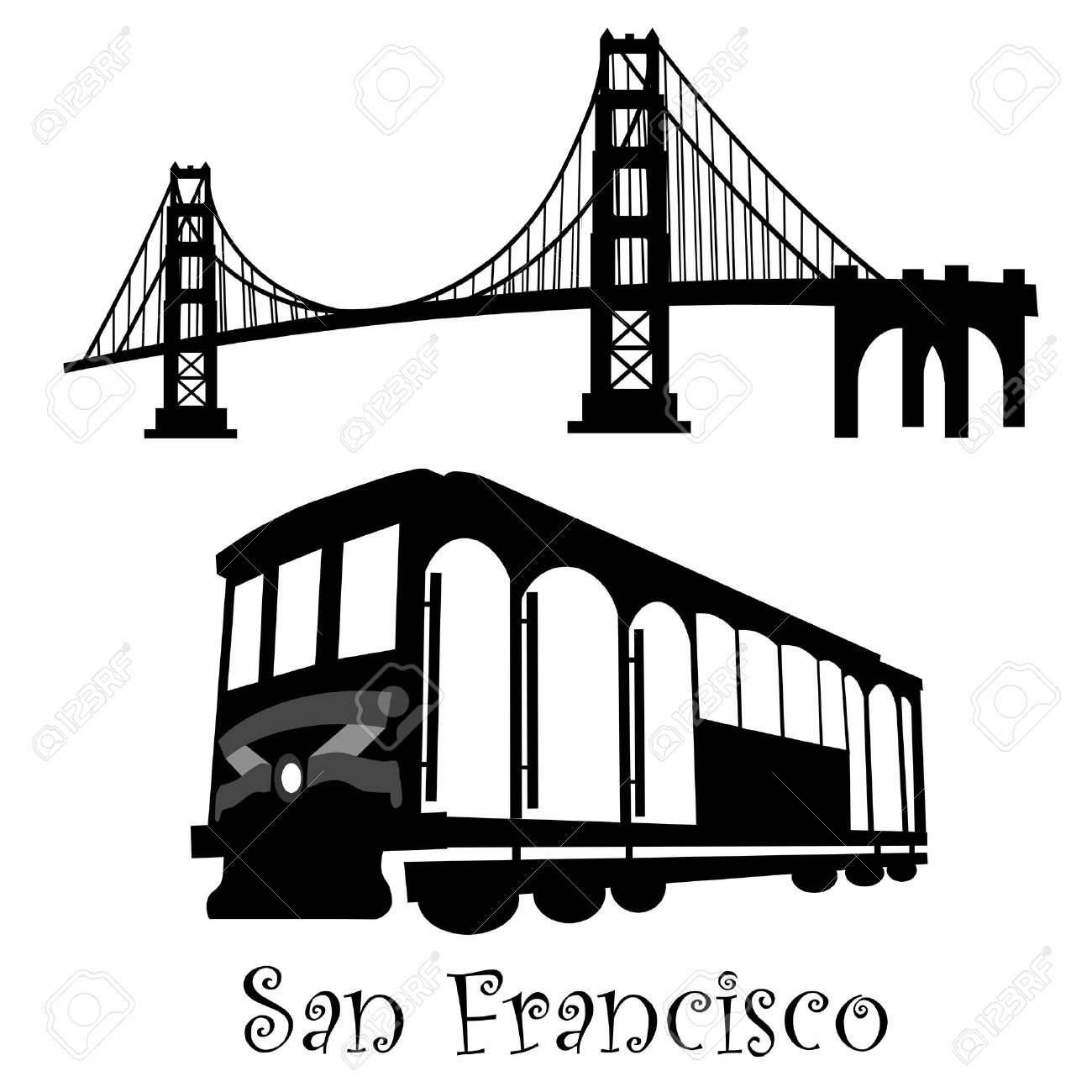 1300x1300 58 Cable Car San Francisco Stock Illustrations, Cliparts