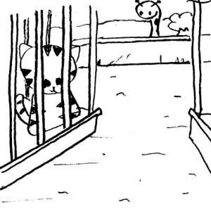300x300 Zoo Gate Clipart Black And White