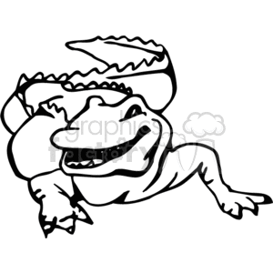 300x300 Royalty Free Black And White Forward Facing Alligator 129776