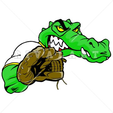 361x361 Mascot Clipart Image Of A Gator Wearing A Baseball Glove In Color