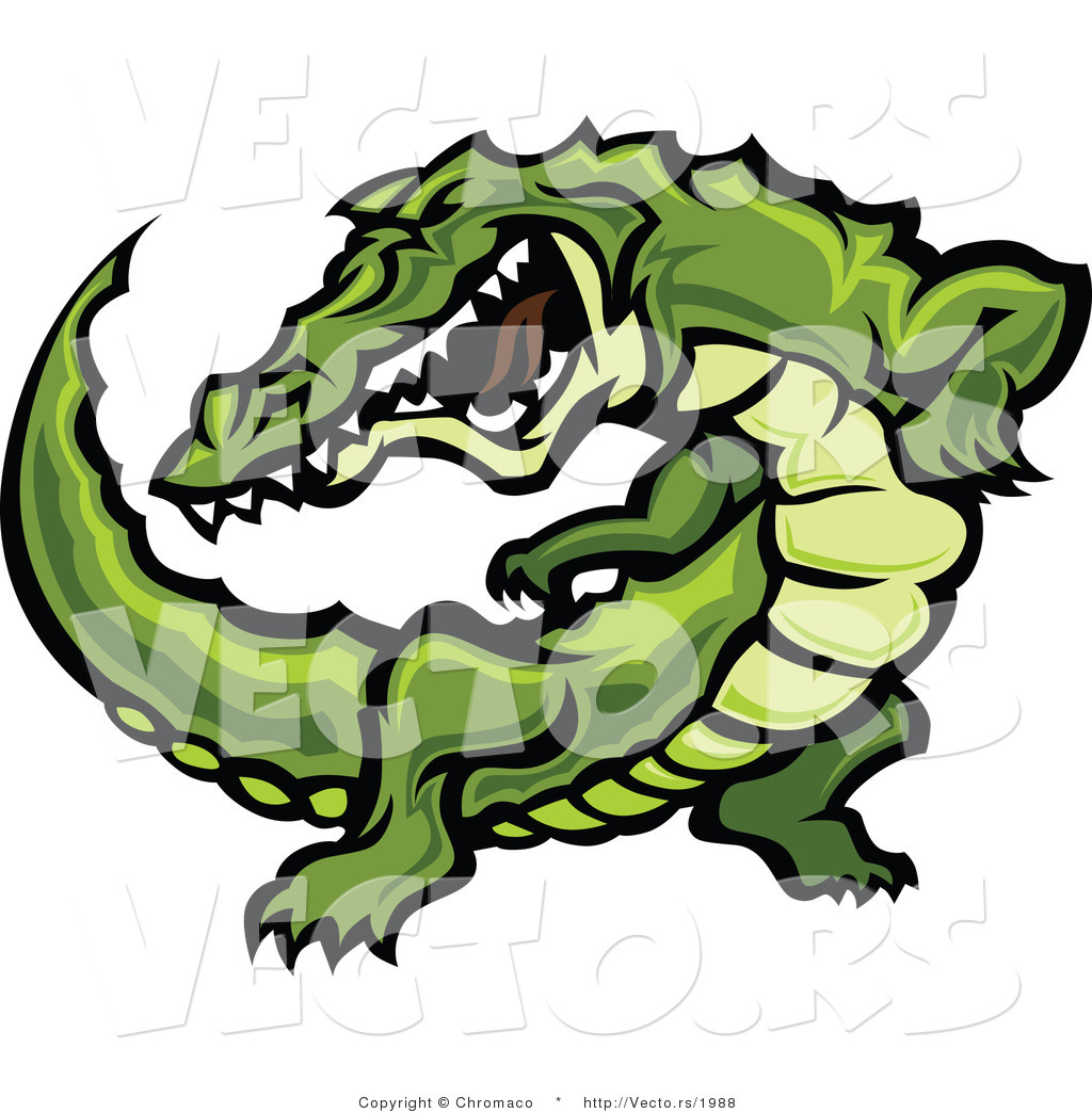1024x1044 Vector Of Aggressive Cartoon Alligator Raising Up During