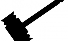 280x168 Gavel Black And White Clipart Image