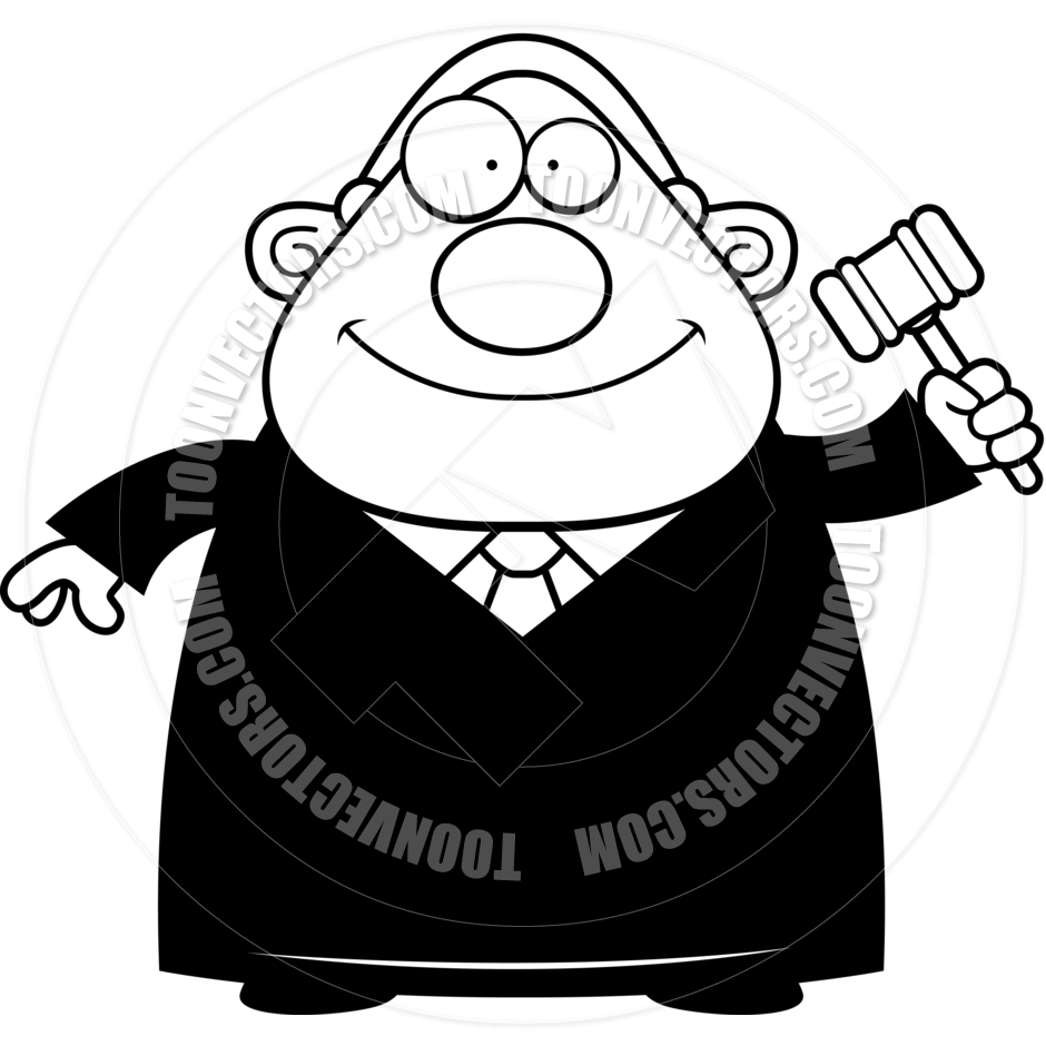 940x940 Cartoon Judge Gavel (Black And White Line Art) By Cory Thoman