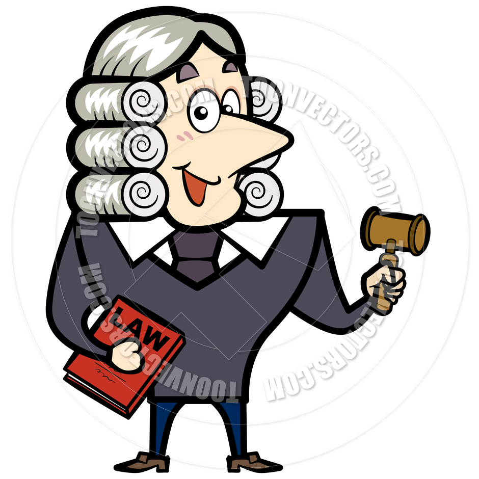 940x940 Cartoon Judge With A Gavel And Law Book By Toon