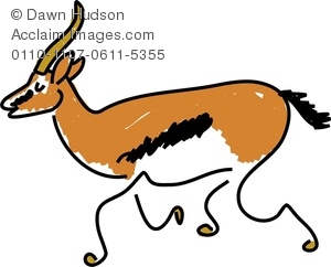 300x242 Cartoon Gazelle Clipart Image