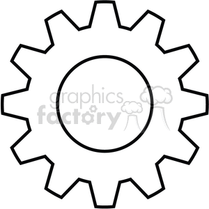 300x300 Royalty Free Gear Outline 368957 Vector Clip Art Image