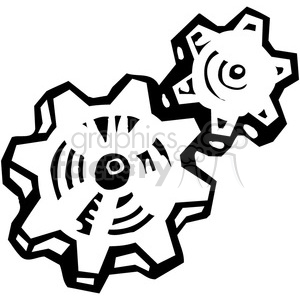 300x300 Royalty Free Black And White Gears 384943 Vector Clip Art Image