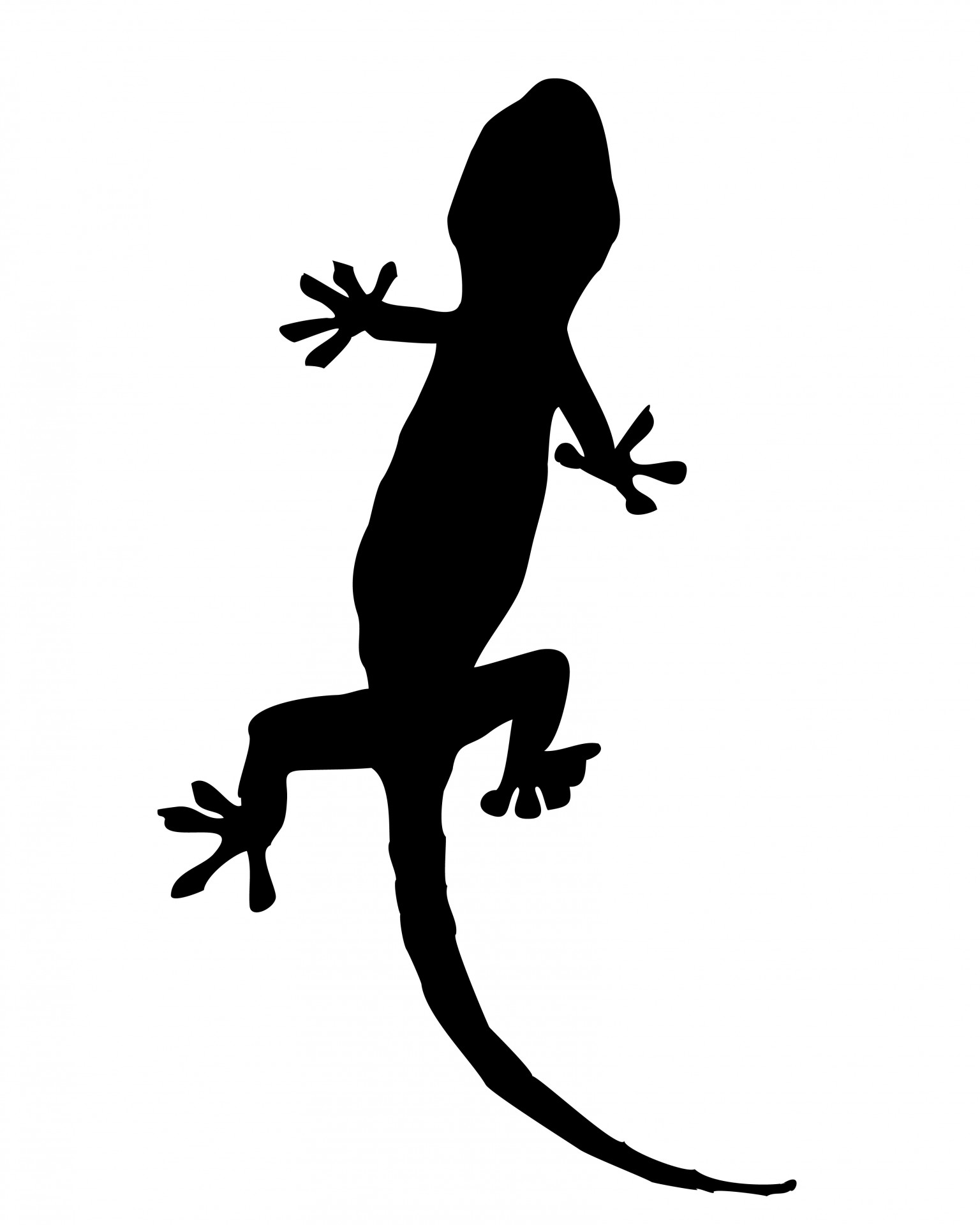 1536x1920 Gecko Silhouette Clipart Free Stock Photo
