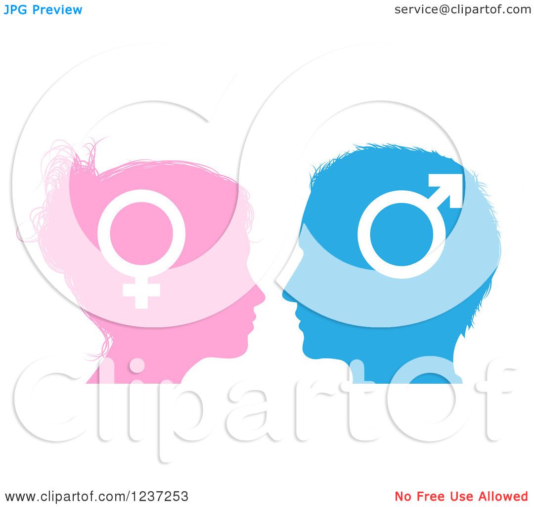 1080x1024 Clipart Of Male And Female Sex Gender Symbol Faces In Profile