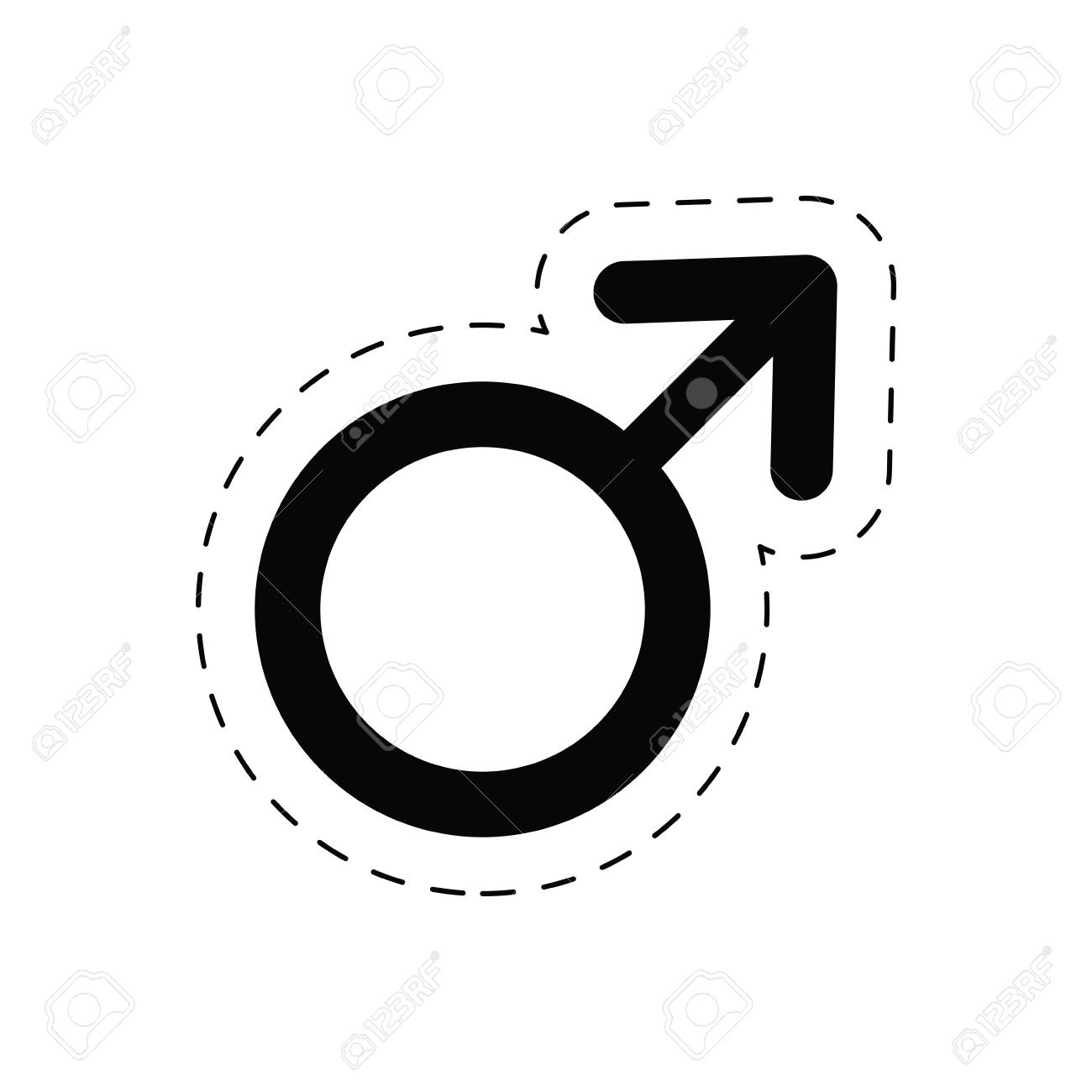 1300x1300 Male Gender Symbol Sex Pictogram Cut Line Vector Illustration