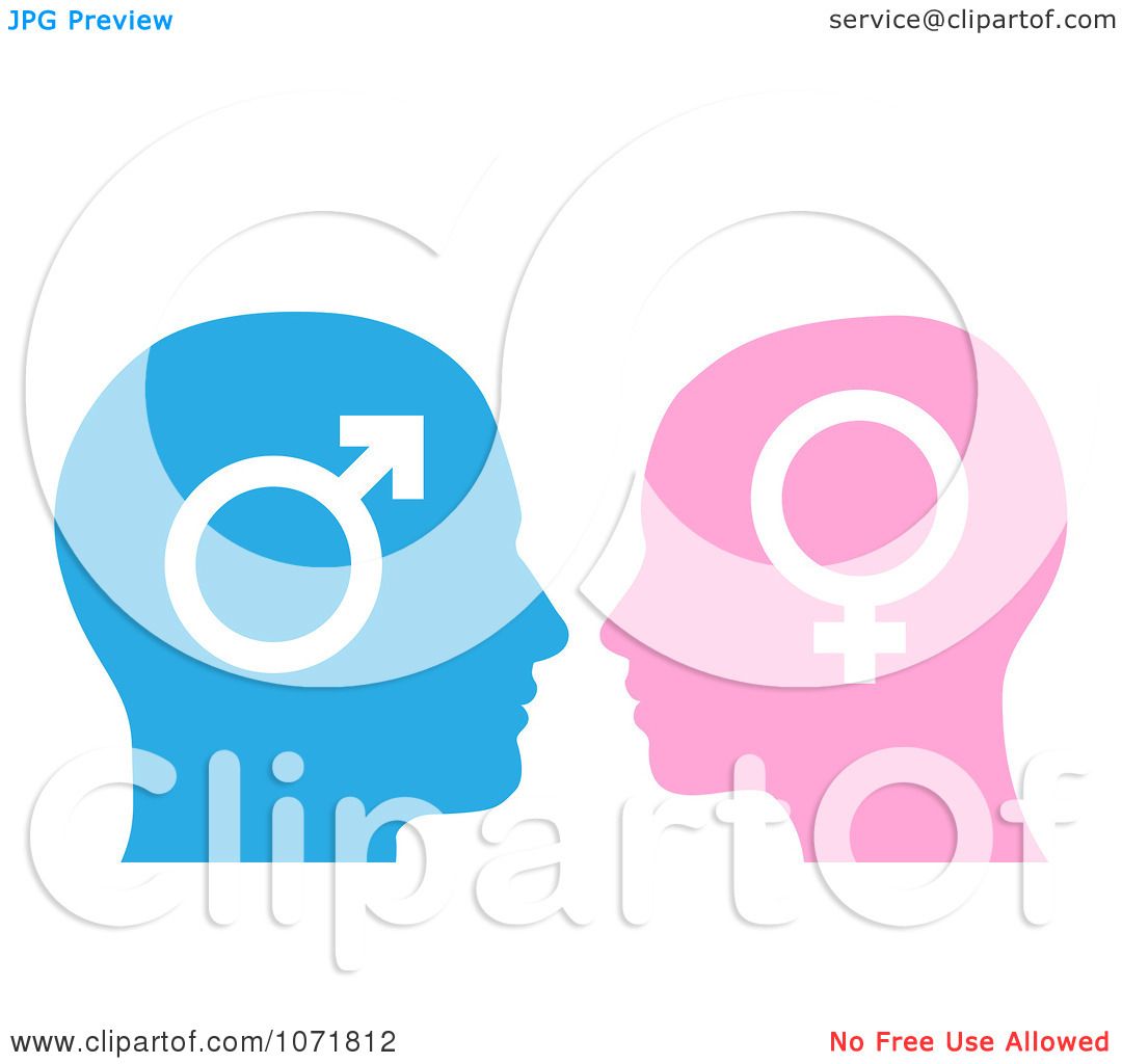 1080x1024 Clipart Male And Female Gender Symbol Faces In Profile