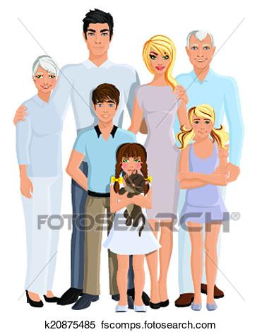 371x470 Clipart Of Family Generation Portrait K20875485