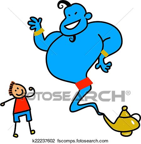 450x461 Clip Art Of Genie And The Lamp K22237602