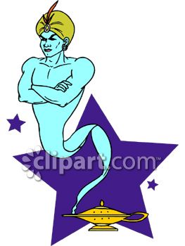 263x350 Genie Coming Out Of His Lamp