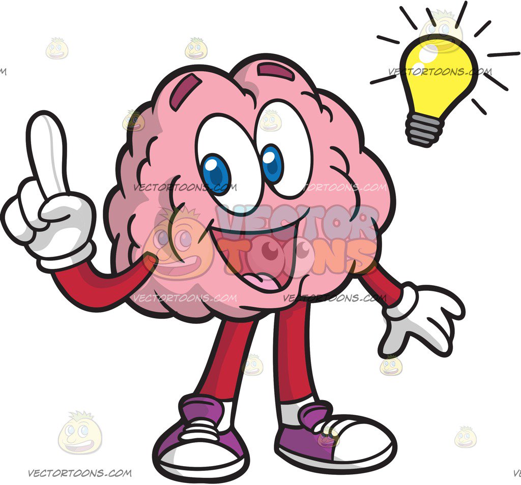 1024x954 A Brain With A Bright Idea Cartoon Clipart