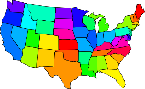 600x371 United States Map Clipart