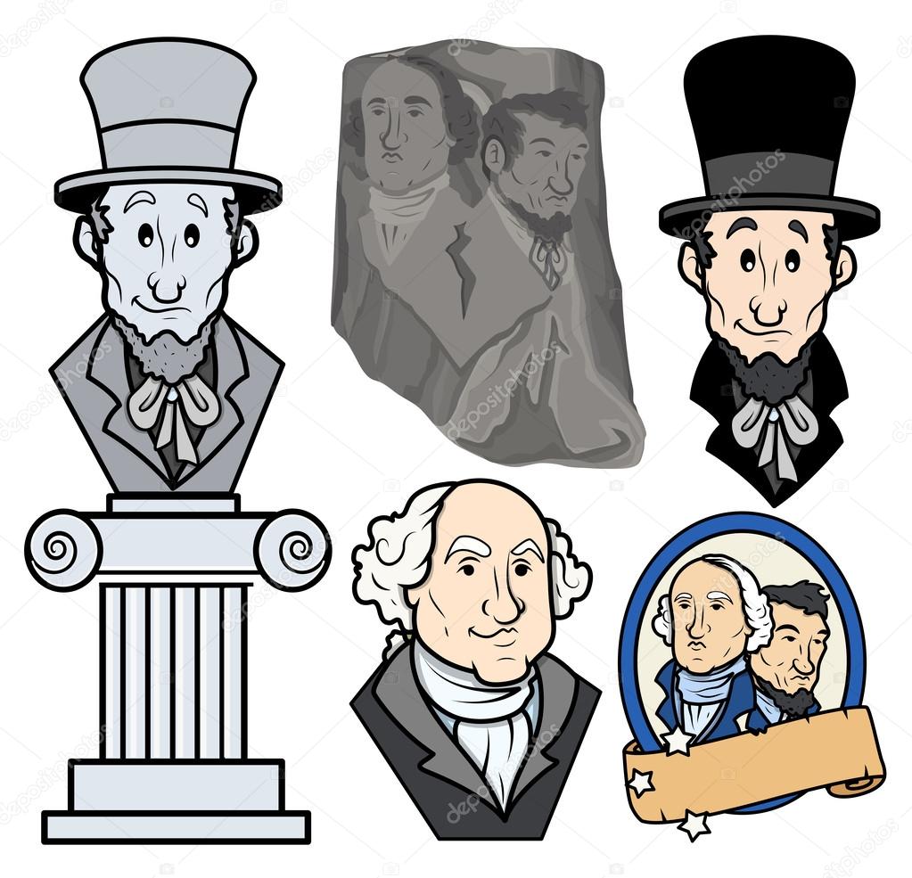 1023x985 Usa Presidents George Washington Amp Abraham Lincoln Clip Art