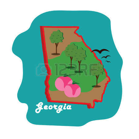450x450 Georgia State Map With Peaches Royalty Free Cliparts, Vectors,