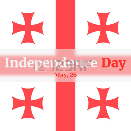 450x450 Bright Independence Day Background With Georgia Flag. Holiday