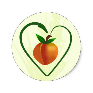 324x324 Georgia Peach Fruit Stickers Zazzle