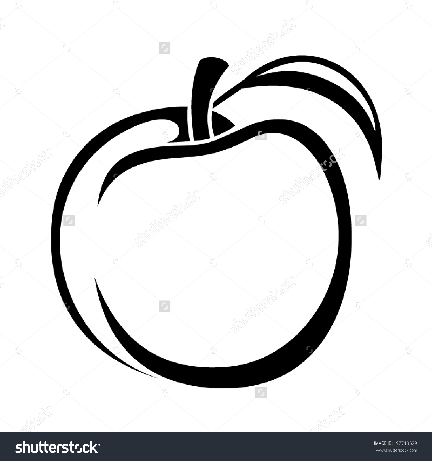 1500x1600 Peach Clipart Black And White