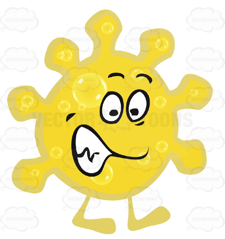 752x800 Yellow Sun Like Walking Germ Cell With Face And Legs Cartoon
