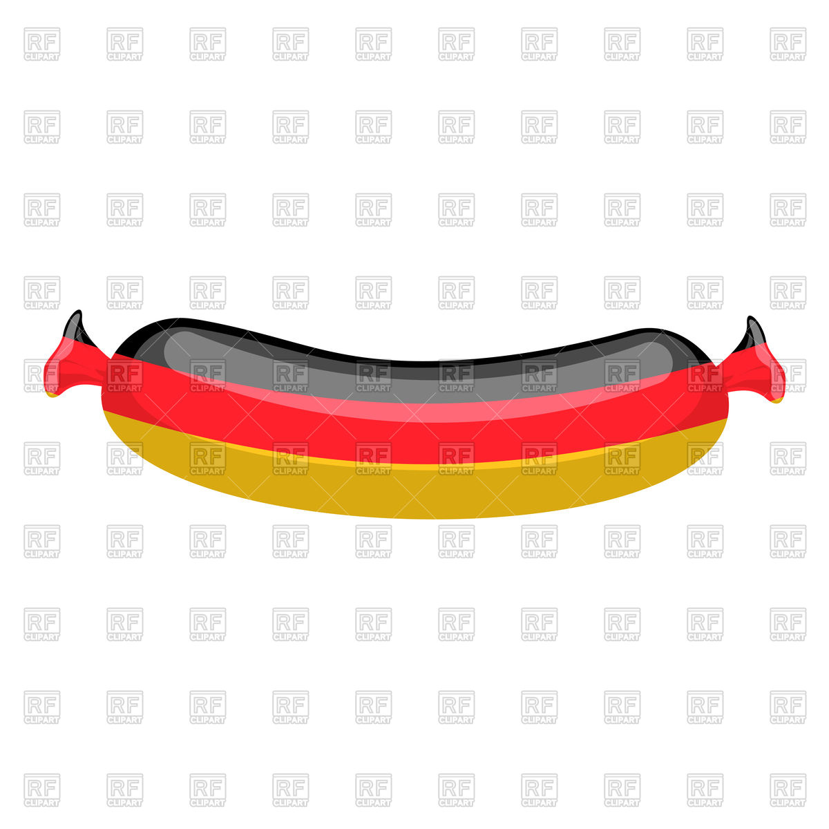 1200x1200 Sausage With German Flag Royalty Free Vector Clip Art Image