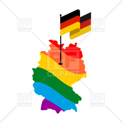 400x400 Lgbt Germany. Map Of Deutschland And Flag. Royalty Free Vector