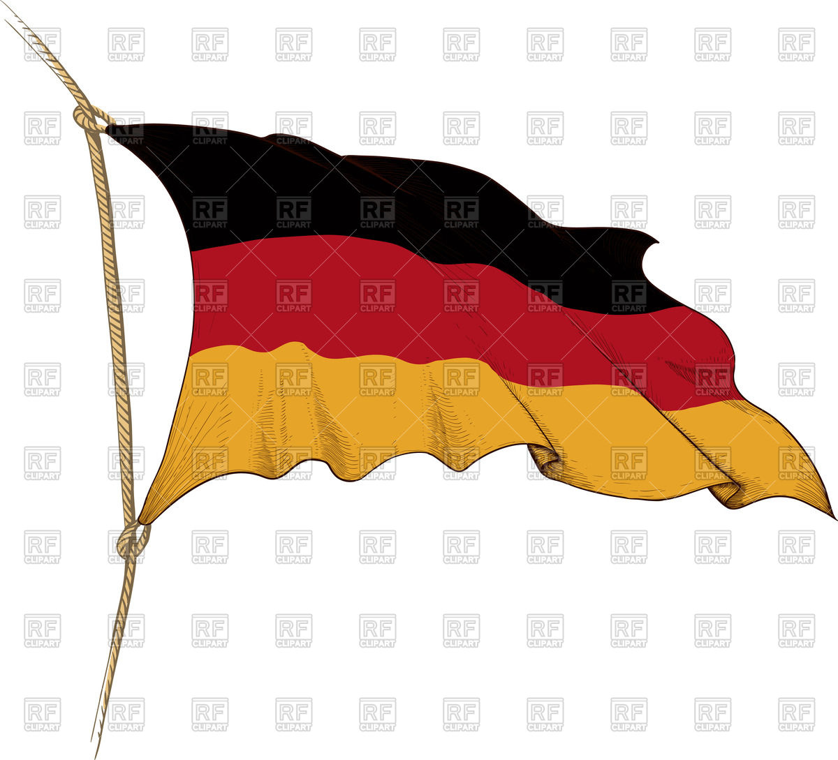 1200x1089 Engraved Old Waving Flag Of Germany Royalty Free Vector Clip Art