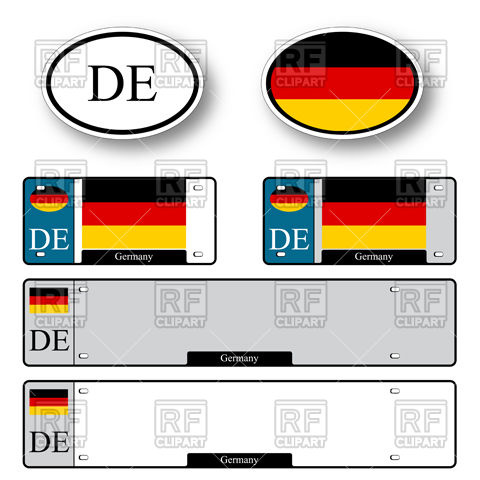 480x480 Template Of Car Plate Number With Flag Of Germany And Oval Country