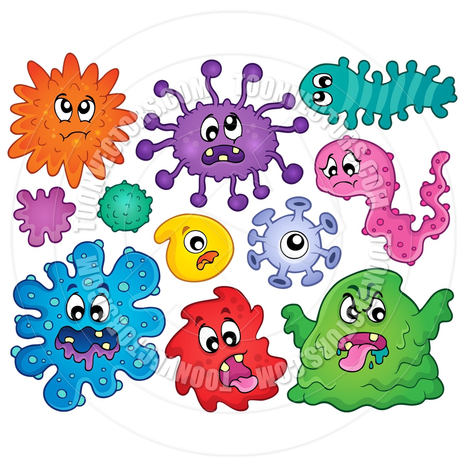 940x940 Cartoon Germs Theme Set By Clairev Toon Vectors Eps