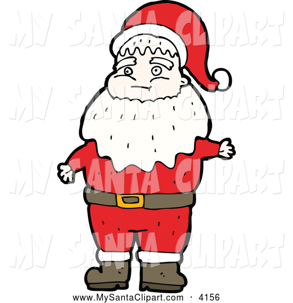 600x620 Clip Art Of Xmas Boy Dressed Like Santa By Lineartestpilot